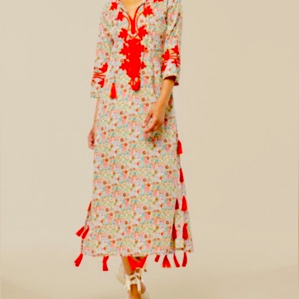 Roller Rabbit Punta Kurta in Elysian Day Liberty Print, Size Small.